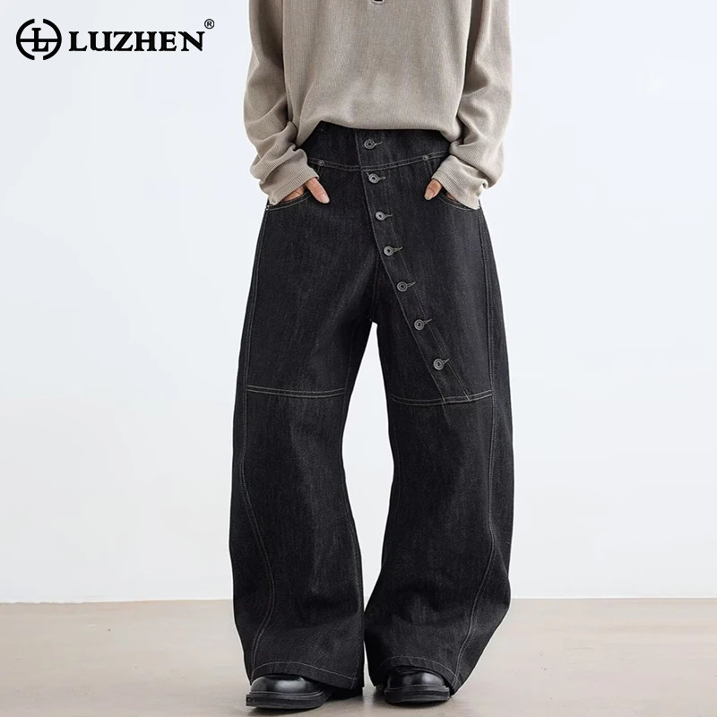 Men'S Fashion Jeans 2025 - LUZHEN 2025 New Original Buttoned Decorate
