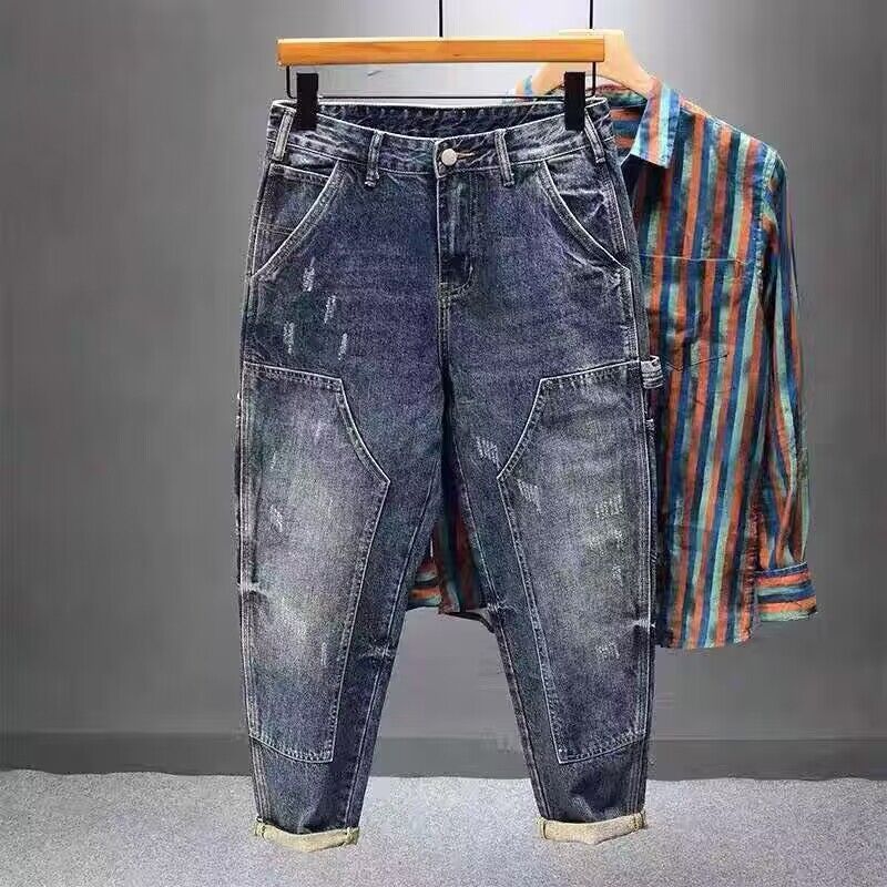 Men'S Fashion Jeans 2025 - Heavy Trendy 2025 Brand Tooling Multi-pocket
