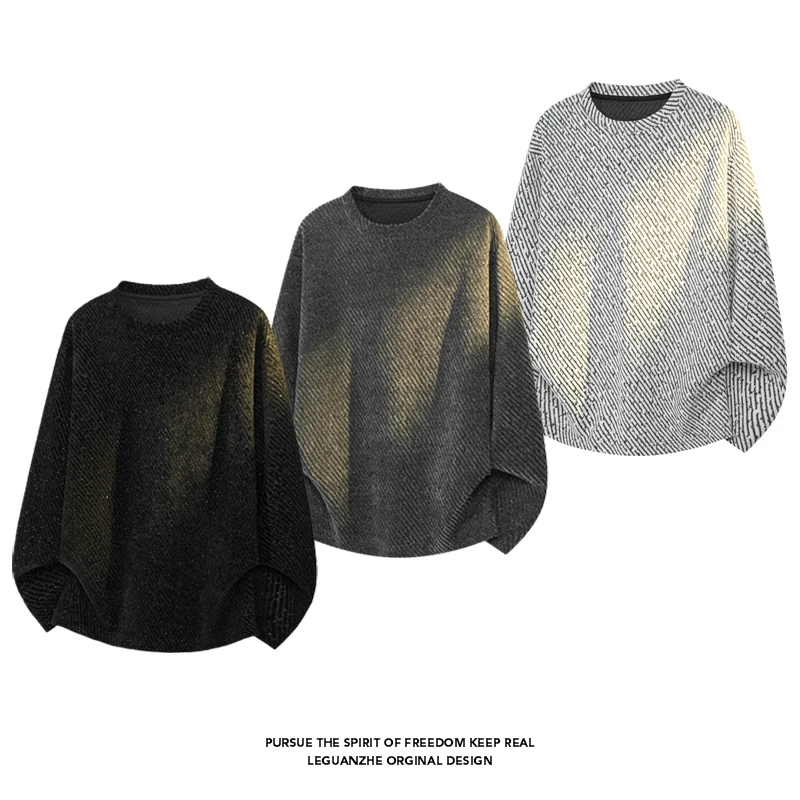 Men'S Fashion 2025 - Men Diagonal Stripe Textured Long Sleeve