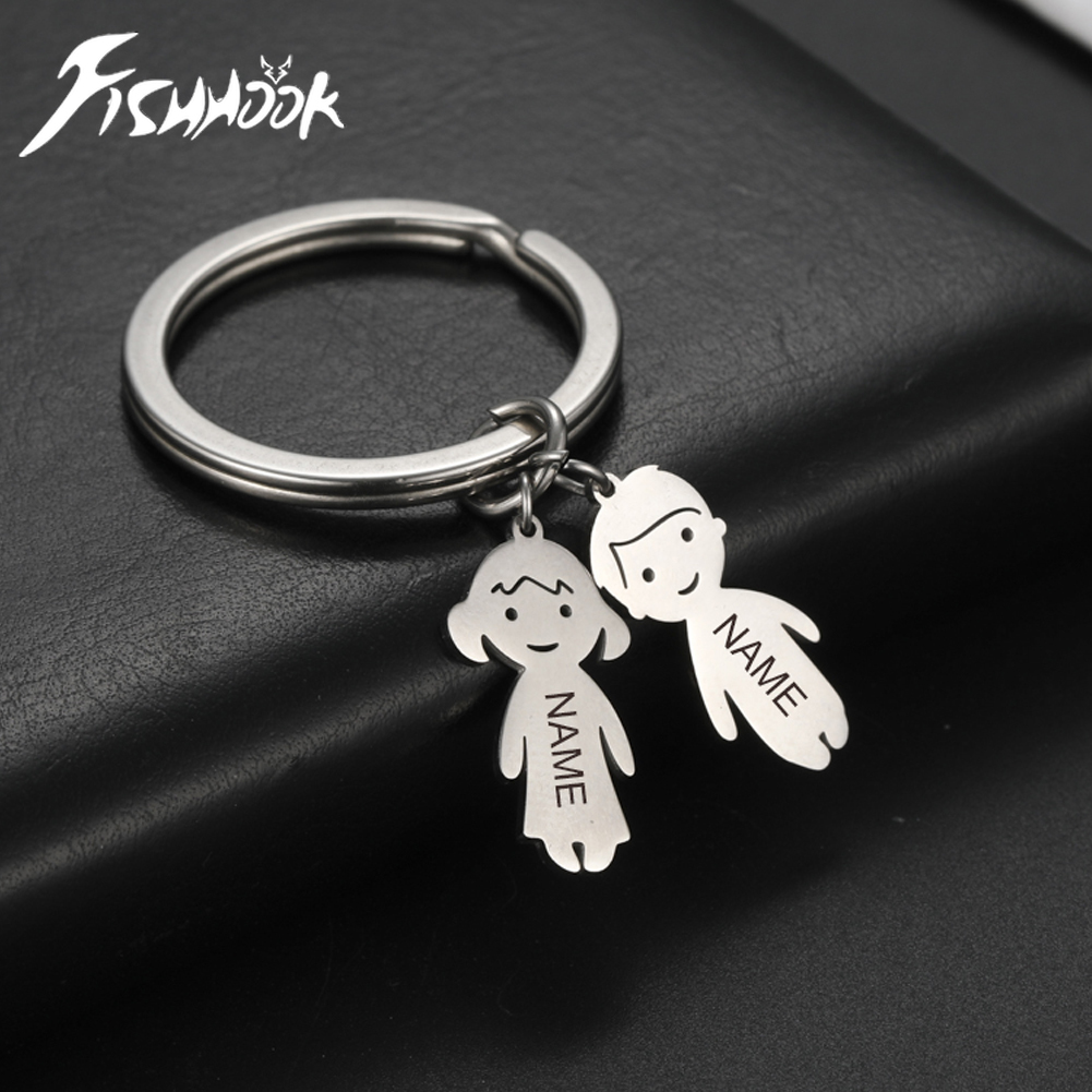 Men'S Fashion Gold Chain - Personalized Keychain Custom Boy Girl Name