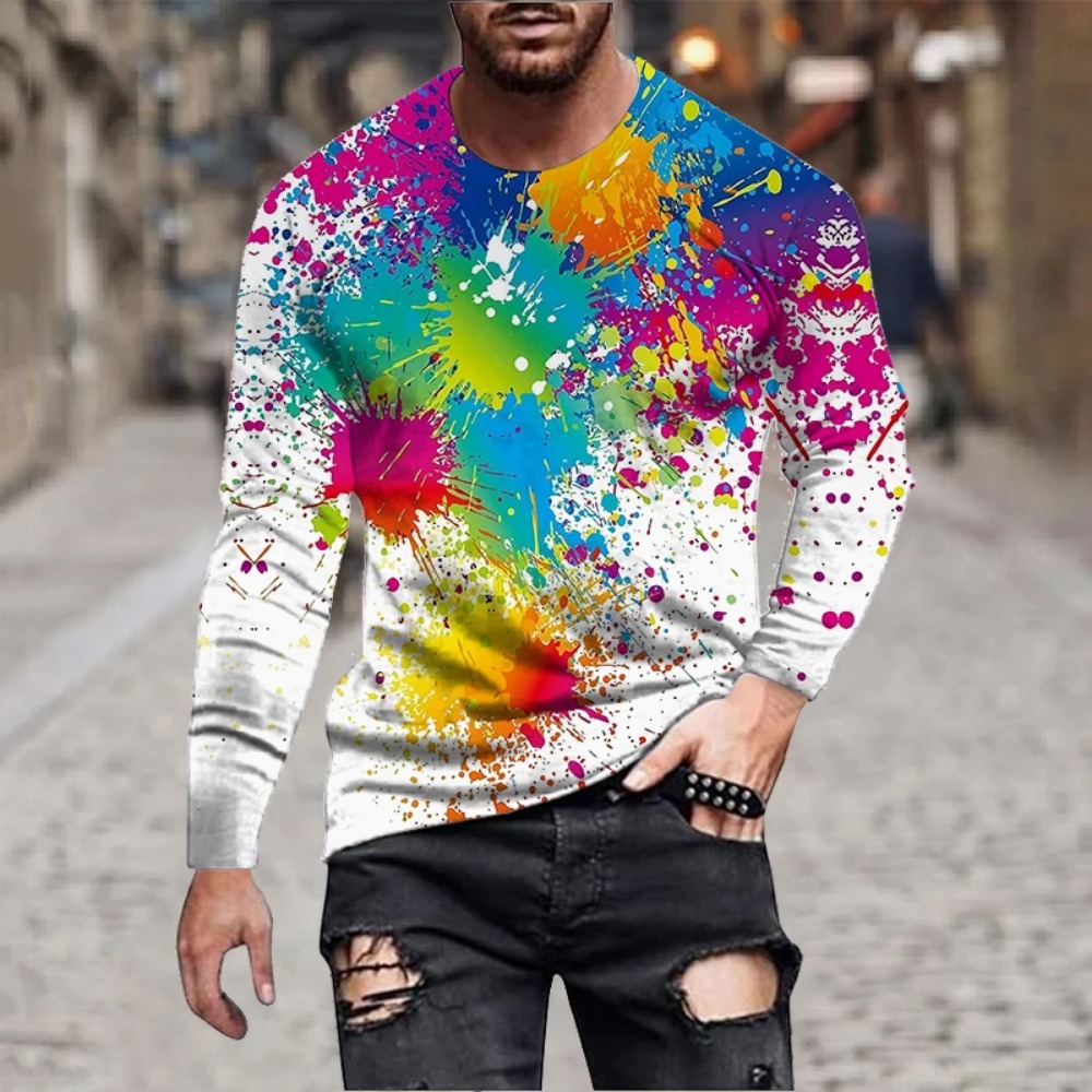 Men Rainbow Paint Splash 3D Pr - огляд і ціна Men'S Fashion 2025