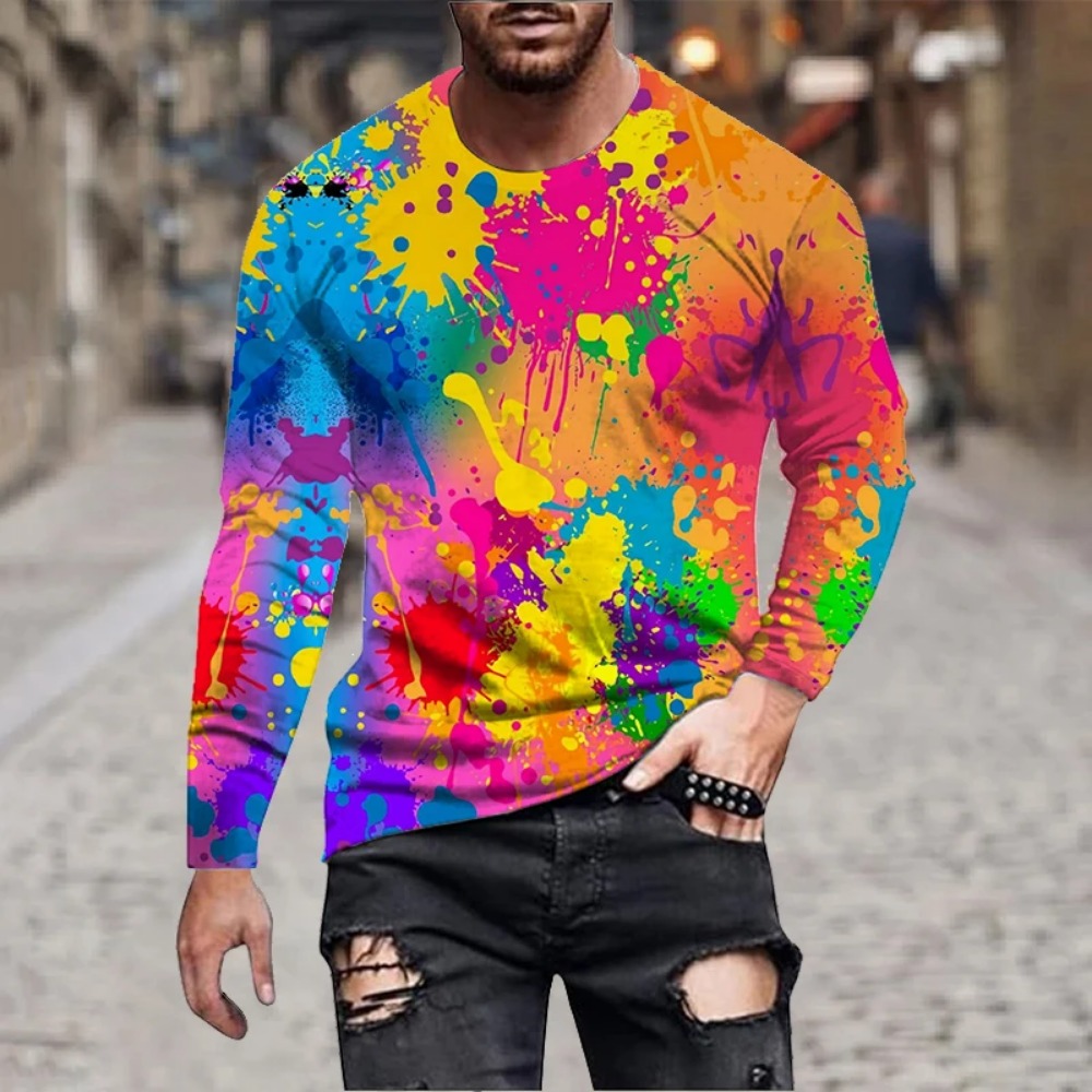 Men Rainbow Paint Splash 3D Pr - огляд і ціна Men'S Fashion 2025