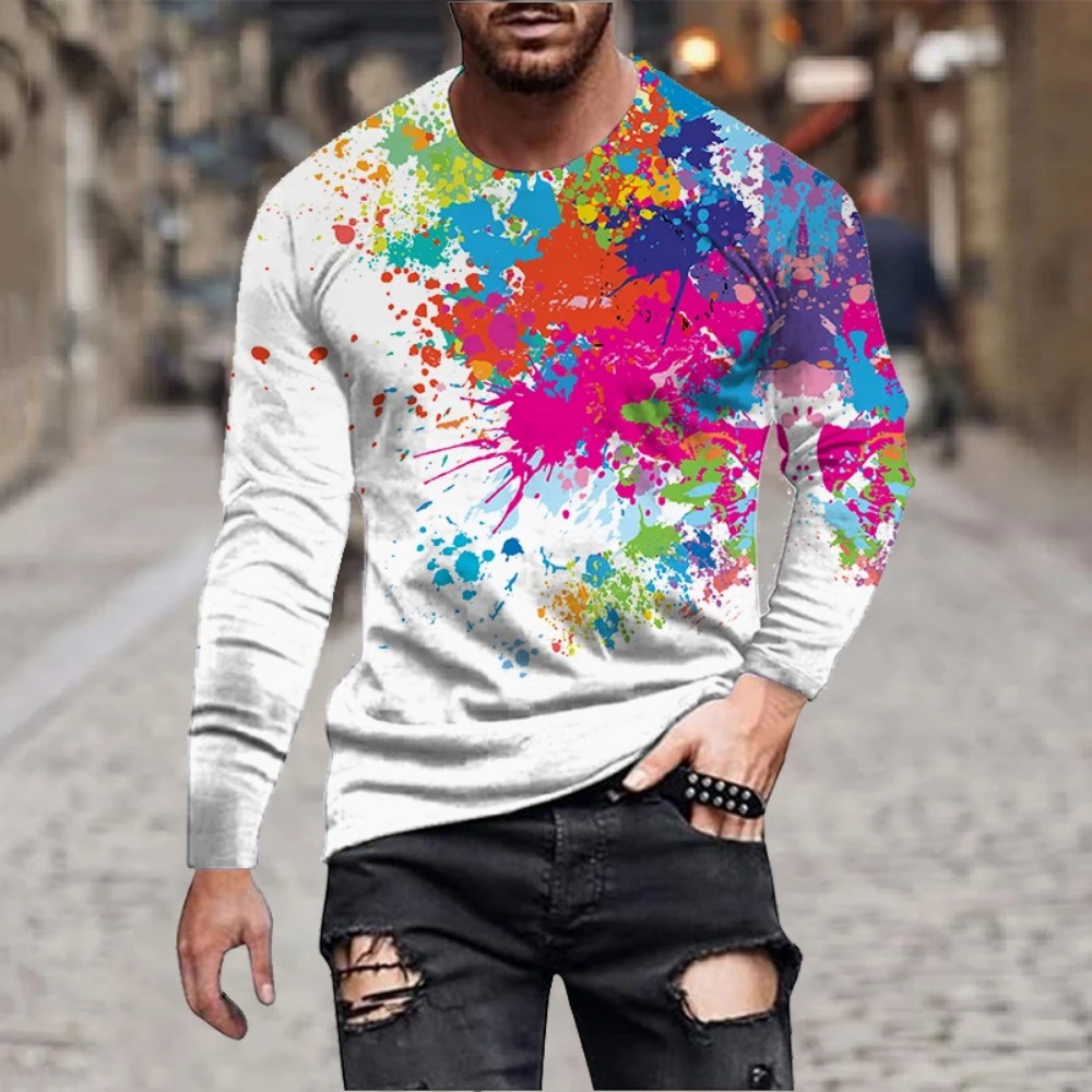 Men Rainbow Paint Splash 3D Pr - огляд і ціна Men'S Fashion 2025