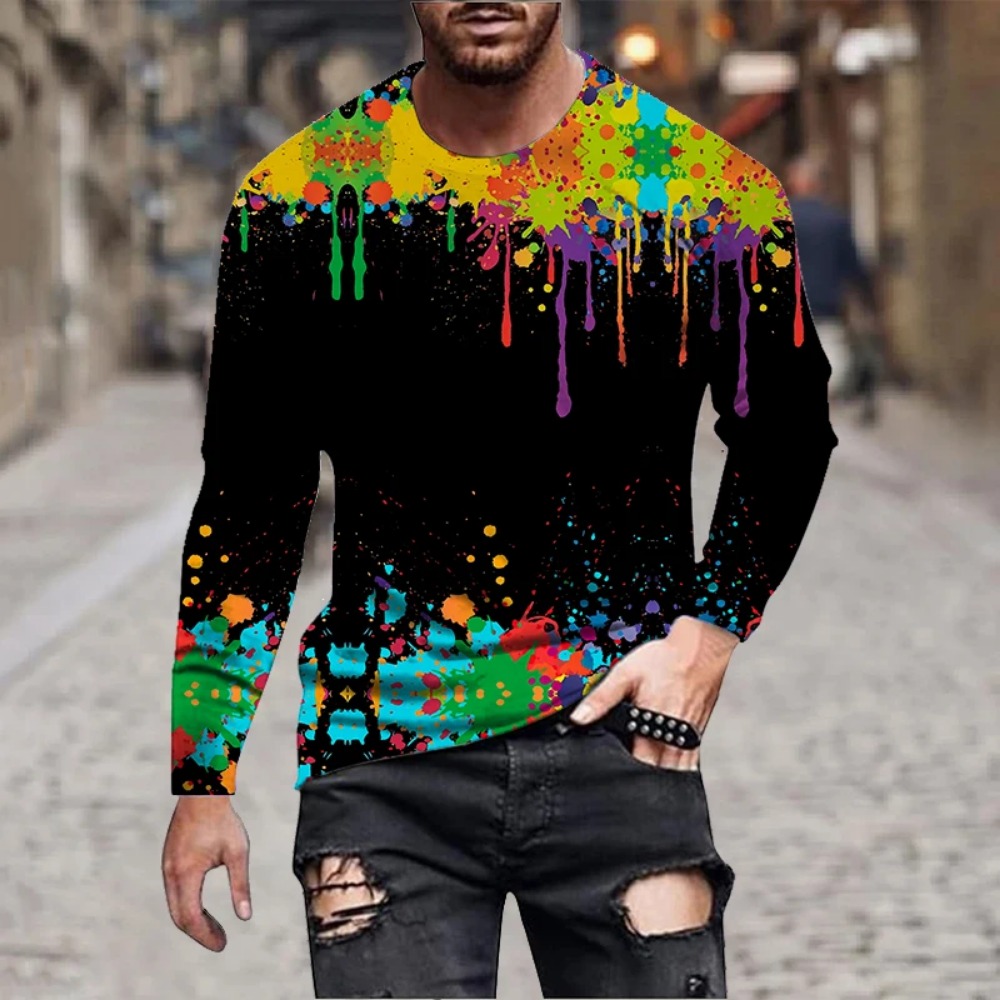 Men Rainbow Paint Splash 3D Pr - огляд і ціна Men'S Fashion 2025