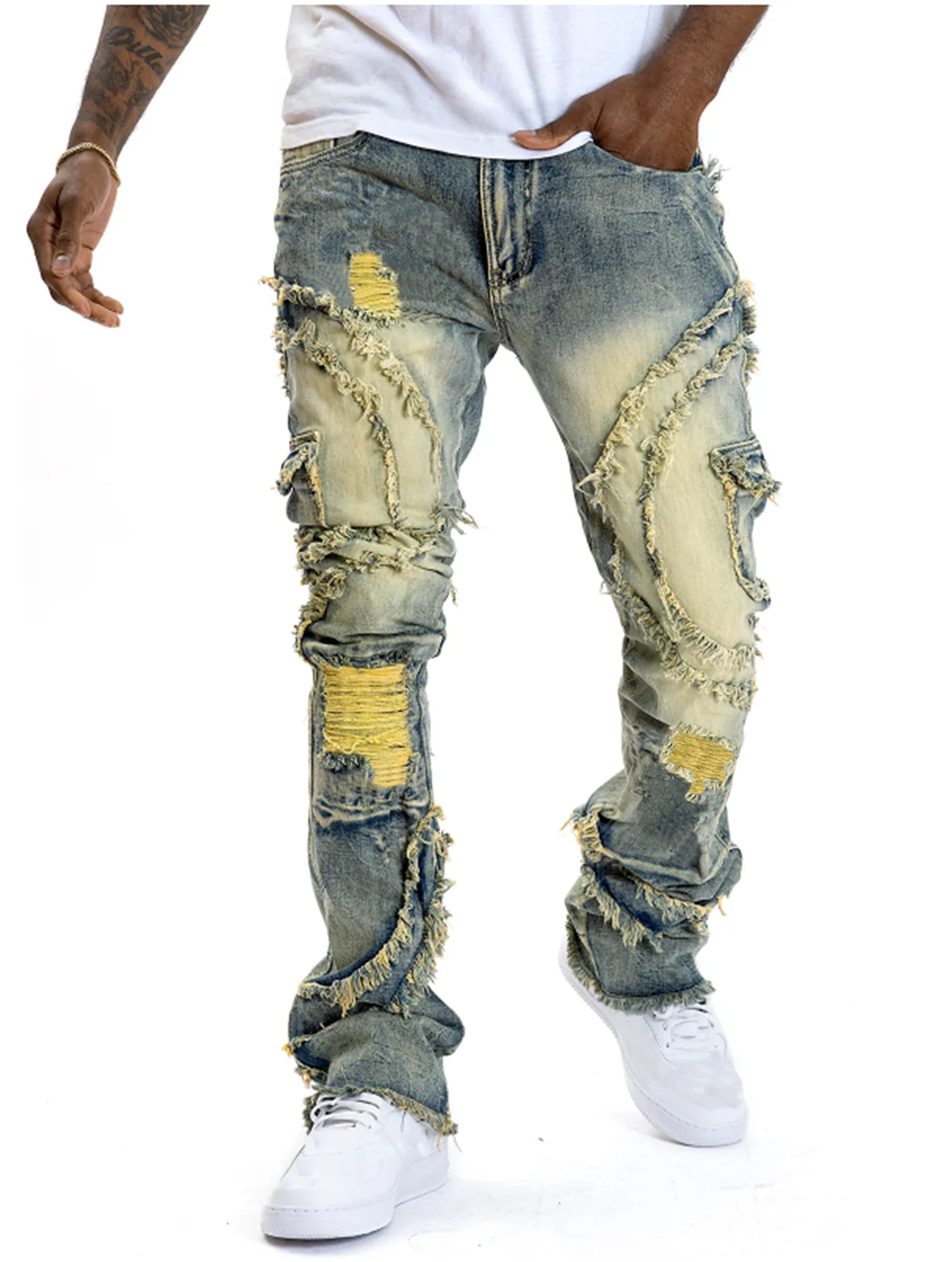 2025 New Men Ripped Stacked Je - огляд і ціна Men'S Fashion Jeans 2025