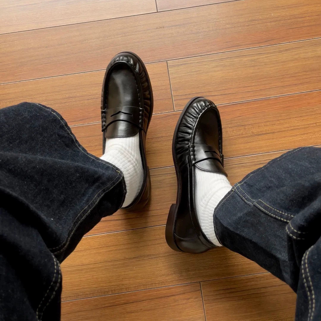 Wrinkles Round Head Male Flats - огляд і ціна Mens Fashion Zapatos