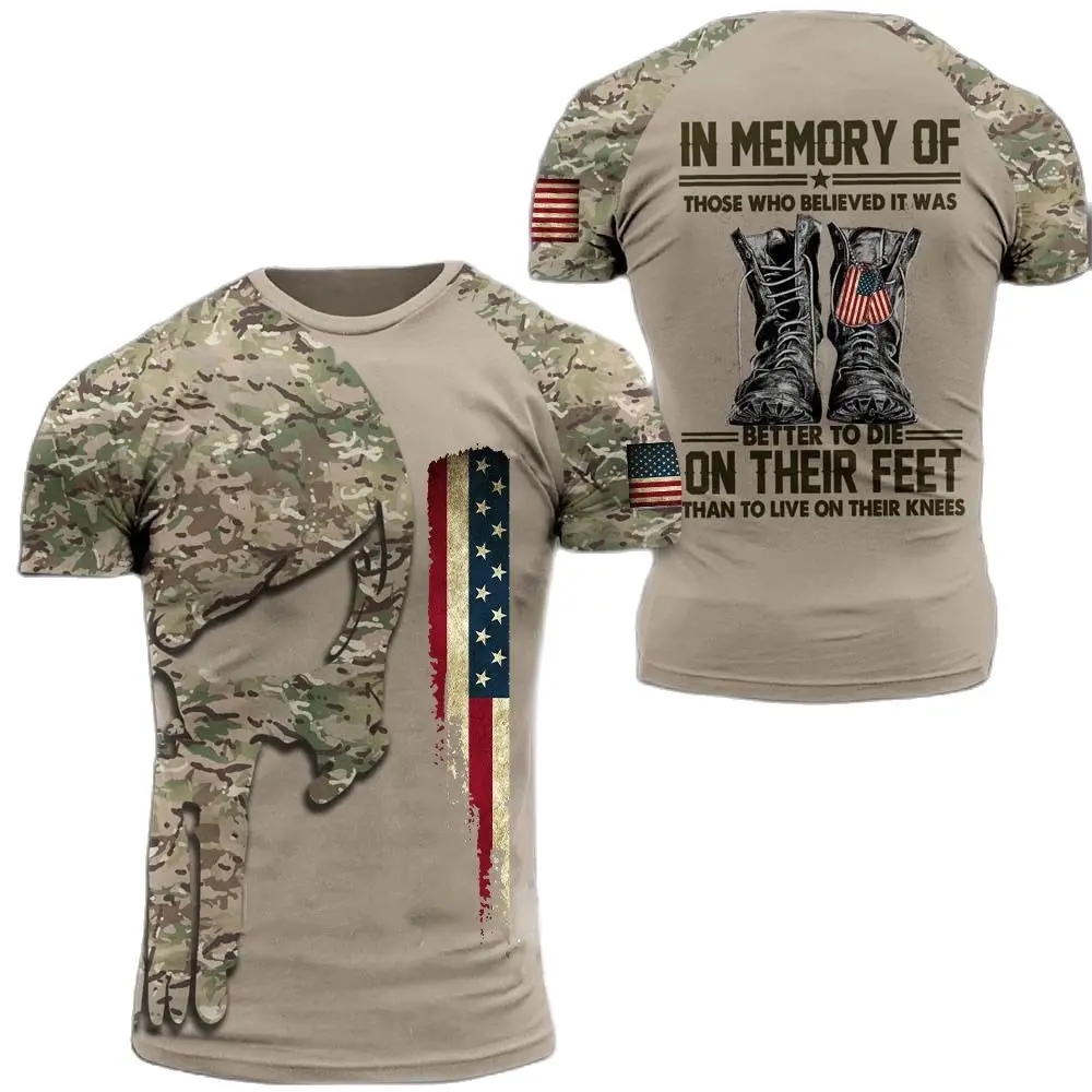 Summer New Military Printed Me - огляд і ціна Military Shirt Men