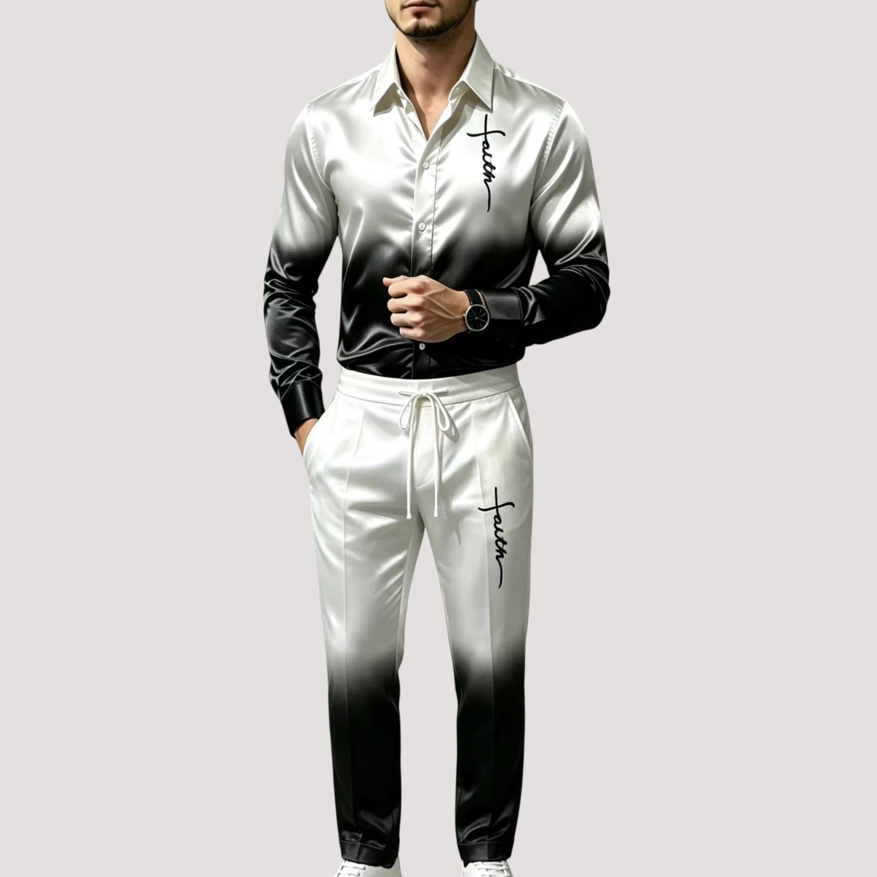 Men's Satin Silk Sports Suit T - огляд і ціна Mens Fashion Ideas