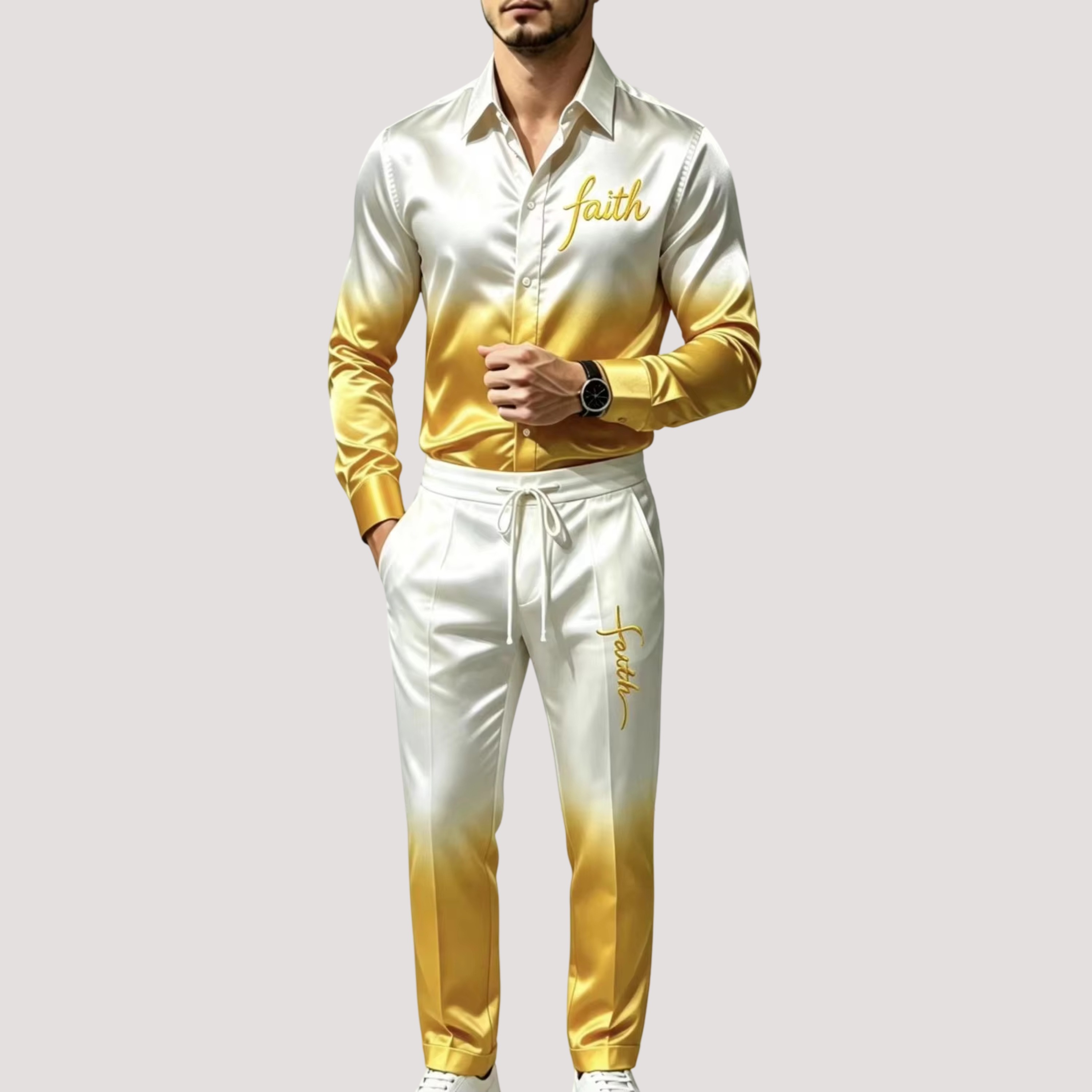 Men's Satin Silk Sports Suit T - огляд і ціна Mens Fashion Ideas