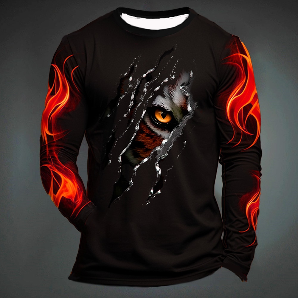 Funny Tiger Print T Shirt For  - огляд і ціна Mens Fashion Ideas