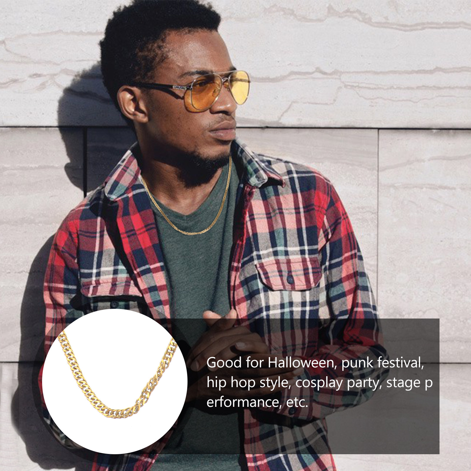 1Pcs Gold Double Buckle Chain  - огляд і ціна Men'S Fashion Gold Chain